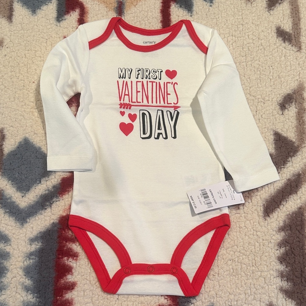 Carter's White and Red Valentine's Day Bodysuit